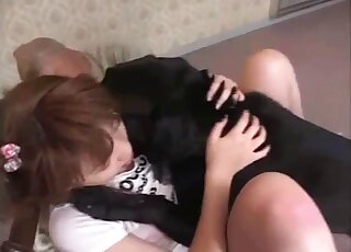 Aesthetic pooch and a hot chick are getting pleasure